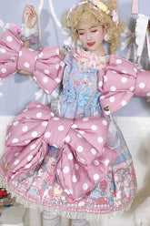 Pink/White Polka Dot Print Bowknot Shaped Sweet Lolita Backpack